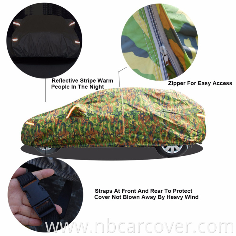 Popular design cheap rate anti uv rays sunproof peva fabrics camouflage car cover suv